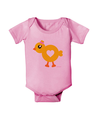 Cute Chick with Bow Baby Romper Bodysuit by TooLoud-Baby Romper-TooLoud-Light-Pink-06-Months-Davson Sales