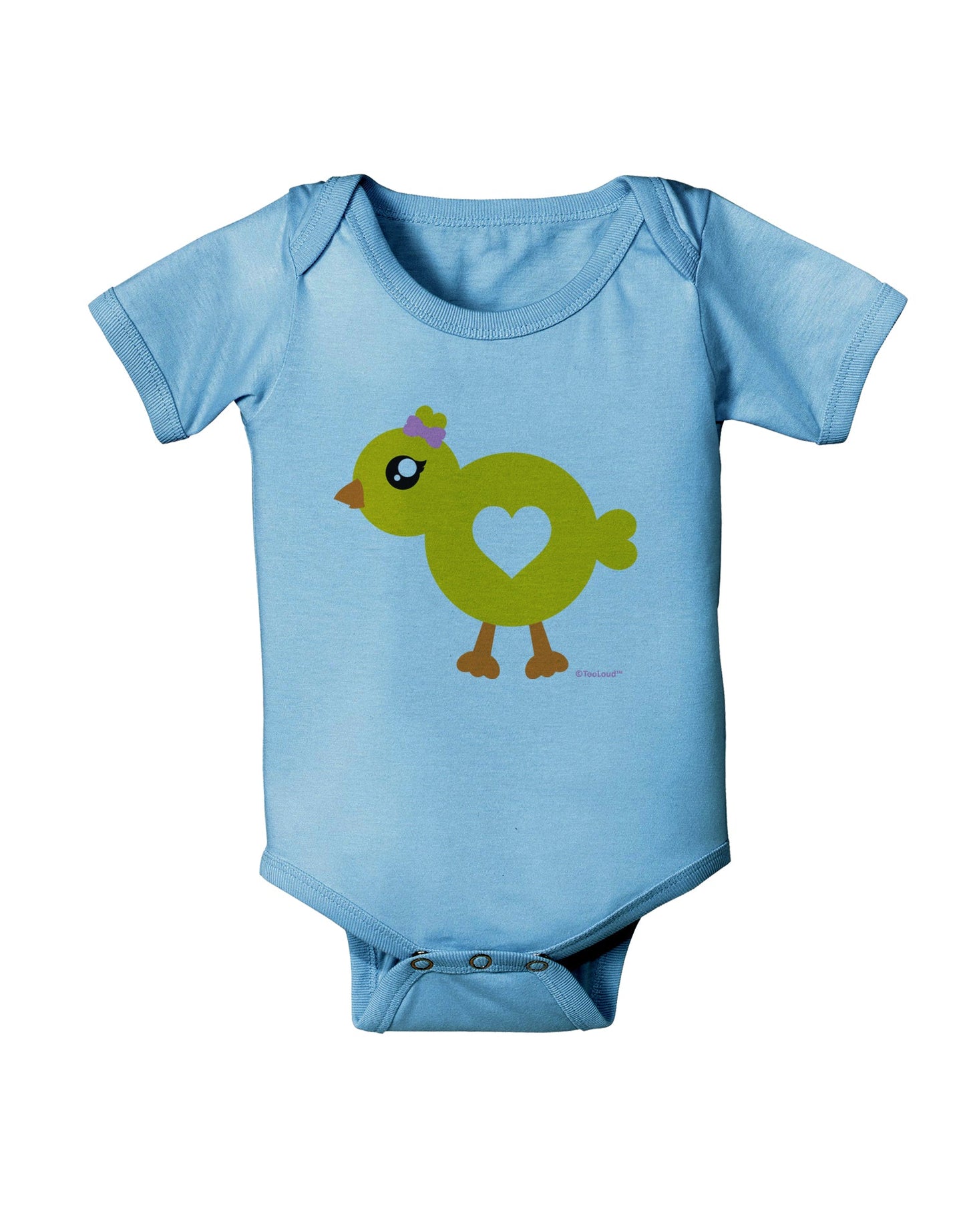 Cute Chick with Bow Baby Romper Bodysuit by TooLoud-Baby Romper-TooLoud-Light-Blue-06-Months-Davson Sales