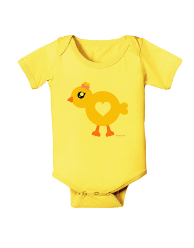 Cute Chick with Bow Baby Romper Bodysuit by TooLoud-Baby Romper-TooLoud-Yellow-06-Months-Davson Sales