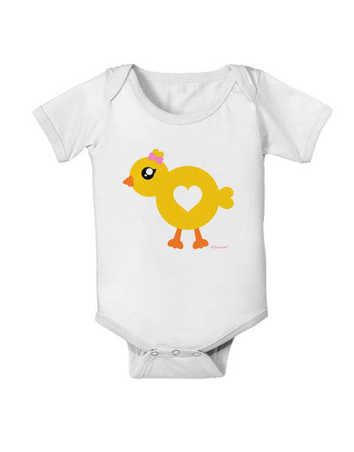 Cute Chick with Bow Baby Romper Bodysuit by TooLoud-Baby Romper-TooLoud-White-06-Months-Davson Sales