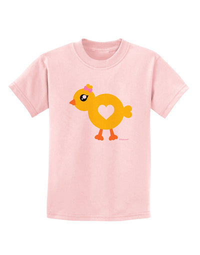 Cute Chick with Bow Childrens T-Shirt by TooLoud-Childrens T-Shirt-TooLoud-PalePink-X-Small-Davson Sales