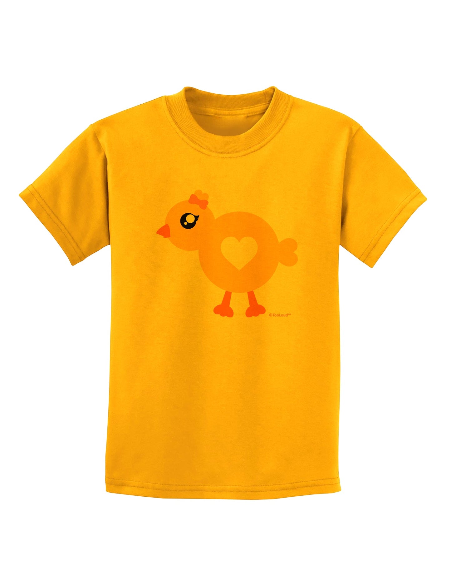 Cute Chick with Bow Childrens T-Shirt by TooLoud-Childrens T-Shirt-TooLoud-Gold-X-Small-Davson Sales