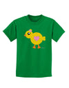 Cute Chick with Bow - Crayon Style Drawing Childrens Dark T-Shirt by TooLoud-Childrens T-Shirt-TooLoud-Kelly-Green-X-Small-Davson Sales