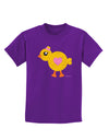 Cute Chick with Bow - Crayon Style Drawing Childrens Dark T-Shirt by TooLoud-Childrens T-Shirt-TooLoud-Purple-X-Small-Davson Sales