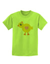 Cute Chick with Bow - Crayon Style Drawing Childrens T-Shirt by TooLoud-Childrens T-Shirt-TooLoud-Lime-Green-X-Small-Davson Sales