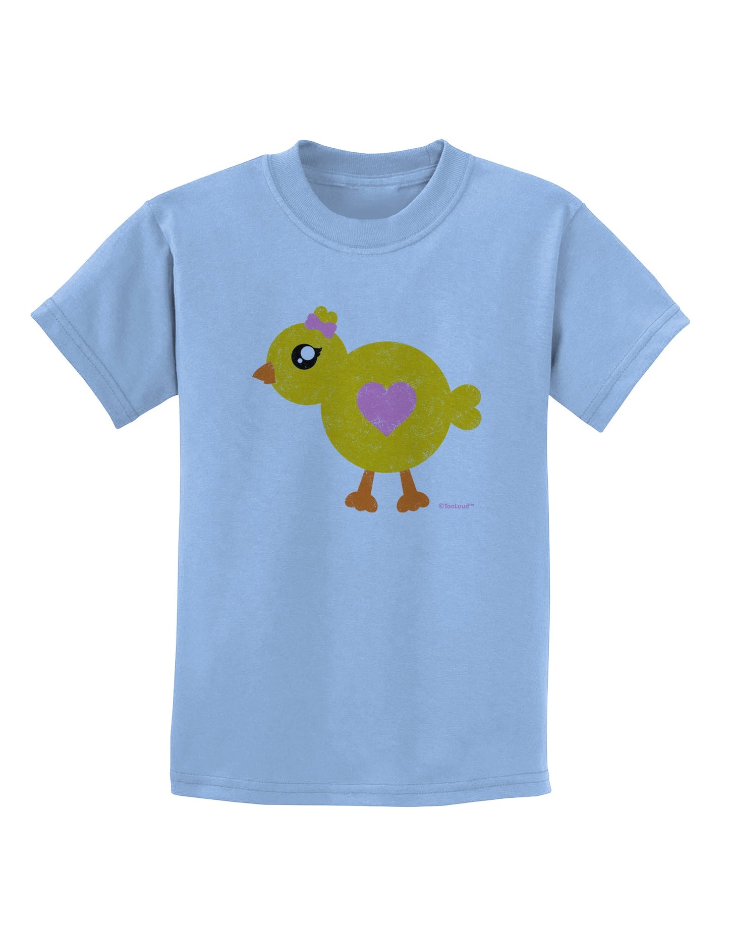 Cute Chick with Bow - Crayon Style Drawing Childrens T-Shirt by TooLoud-Childrens T-Shirt-TooLoud-Light-Blue-X-Small-Davson Sales