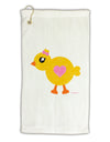 Cute Chick with Bow - Crayon Style Drawing Micro Terry Gromet Golf Towel 16 x 25 inch by TooLoud-Golf Towel-TooLoud-White-Davson Sales