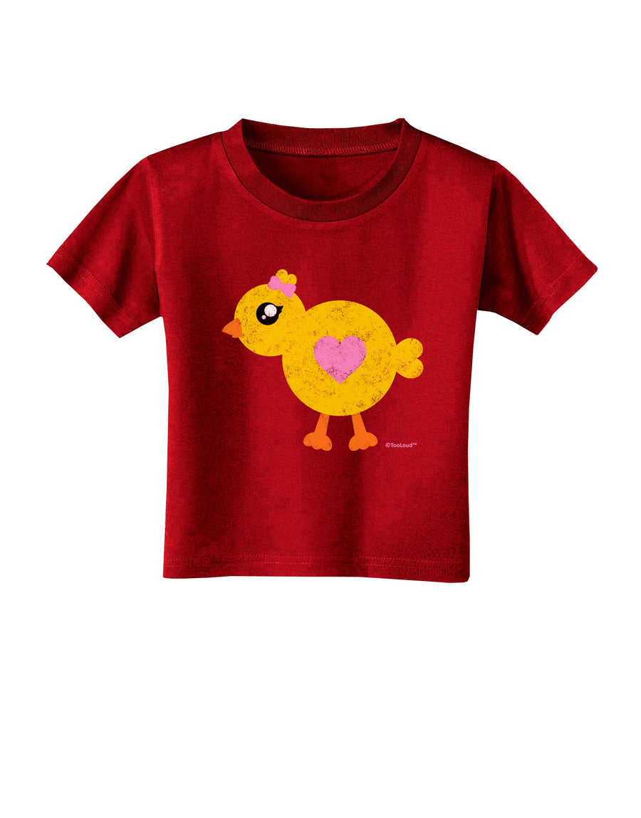 Cute Chick with Bow - Crayon Style Drawing Toddler T-Shirt Dark by TooLoud-Toddler T-Shirt-TooLoud-Black-2T-Davson Sales