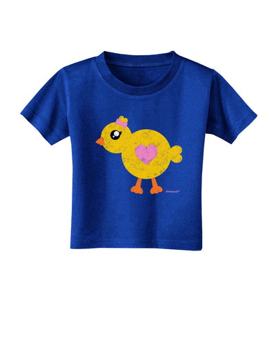 Cute Chick with Bow - Crayon Style Drawing Toddler T-Shirt Dark by TooLoud-Toddler T-Shirt-TooLoud-Royal-Blue-2T-Davson Sales