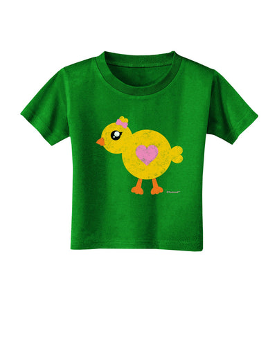 Cute Chick with Bow - Crayon Style Drawing Toddler T-Shirt Dark by TooLoud-Toddler T-Shirt-TooLoud-Clover-Green-2T-Davson Sales