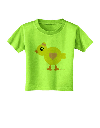 Cute Chick with Bow - Crayon Style Drawing Toddler T-Shirt by TooLoud-Toddler T-Shirt-TooLoud-Lime-Green-2T-Davson Sales