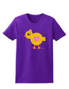 Cute Chick with Bow - Crayon Style Drawing Womens Dark T-Shirt by TooLoud-Womens T-Shirt-TooLoud-Purple-X-Small-Davson Sales