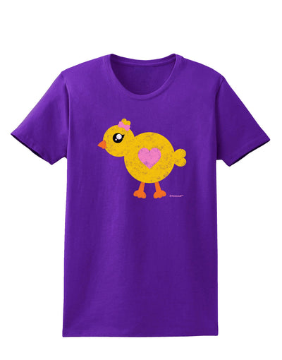 Cute Chick with Bow - Crayon Style Drawing Womens Dark T-Shirt by TooLoud-Womens T-Shirt-TooLoud-Purple-X-Small-Davson Sales