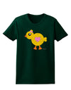 Cute Chick with Bow - Crayon Style Drawing Womens Dark T-Shirt by TooLoud-Womens T-Shirt-TooLoud-Forest-Green-Small-Davson Sales