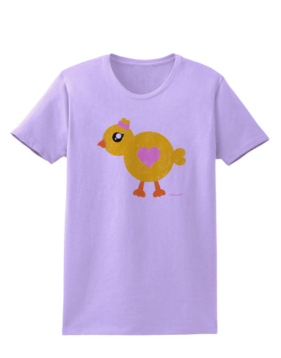 Cute Chick with Bow - Crayon Style Drawing Womens T-Shirt by TooLoud-Womens T-Shirt-TooLoud-Lavender-X-Small-Davson Sales