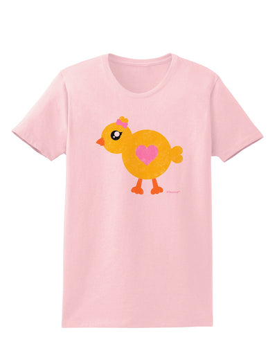 Cute Chick with Bow - Crayon Style Drawing Womens T-Shirt by TooLoud-Womens T-Shirt-TooLoud-PalePink-X-Small-Davson Sales