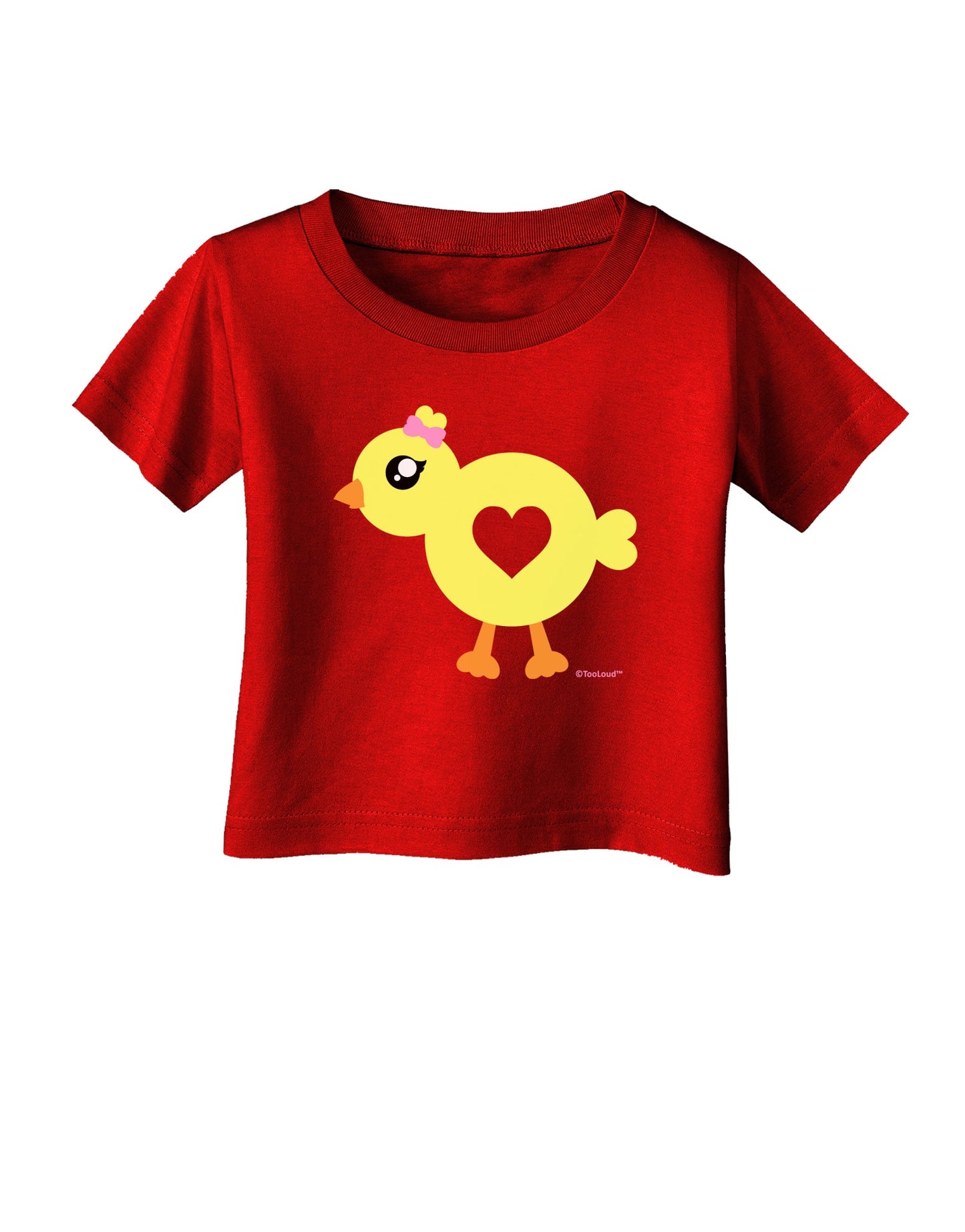 Cute Chick with Bow Infant T-Shirt Dark by TooLoud-Infant T-Shirt-TooLoud-Red-06-Months-Davson Sales