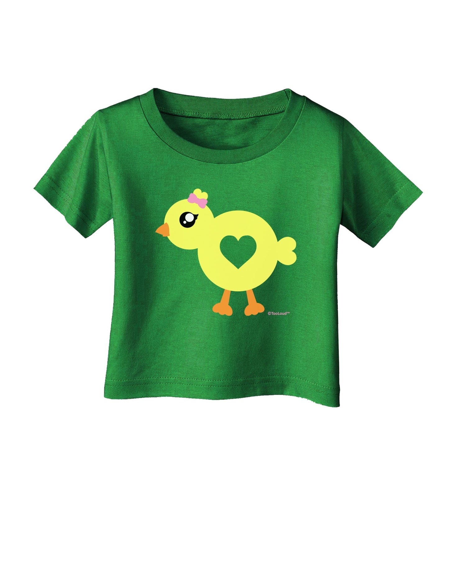 Cute Chick with Bow Infant T-Shirt Dark by TooLoud-Infant T-Shirt-TooLoud-Clover-Green-06-Months-Davson Sales