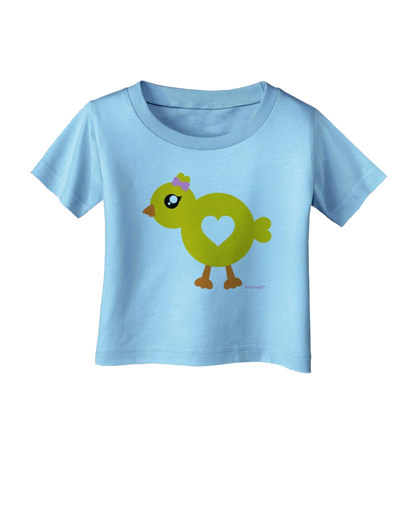 Cute Chick with Bow Infant T-Shirt by TooLoud-Infant T-Shirt-TooLoud-Aquatic-Blue-06-Months-Davson Sales