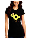 Cute Chick with Bow Juniors Crew Dark T-Shirt by TooLoud-T-Shirts Juniors Tops-TooLoud-Black-Juniors Fitted Small-Davson Sales