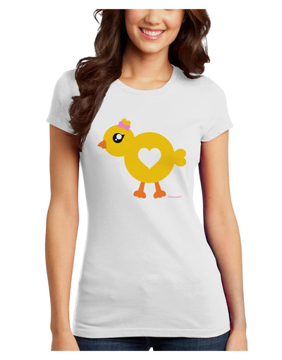 Cute Chick with Bow Juniors T-Shirt by TooLoud-Womens Juniors T-Shirt-TooLoud-White-Juniors Fitted X-Small-Davson Sales