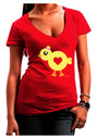 Cute Chick with Bow Juniors V-Neck Dark T-Shirt by TooLoud-Womens V-Neck T-Shirts-TooLoud-Red-Juniors Fitted Small-Davson Sales