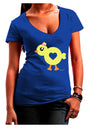 Cute Chick with Bow Juniors V-Neck Dark T-Shirt by TooLoud-Womens V-Neck T-Shirts-TooLoud-Royal-Blue-Juniors Fitted Small-Davson Sales