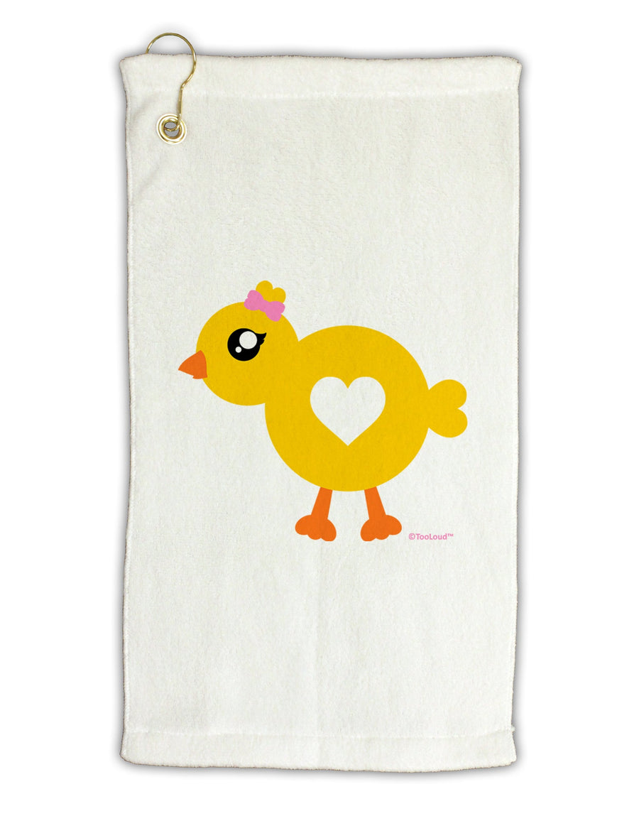 Cute Chick with Bow Micro Terry Gromet Golf Towel 16 x 25 inch by TooLoud-Golf Towel-TooLoud-White-Davson Sales