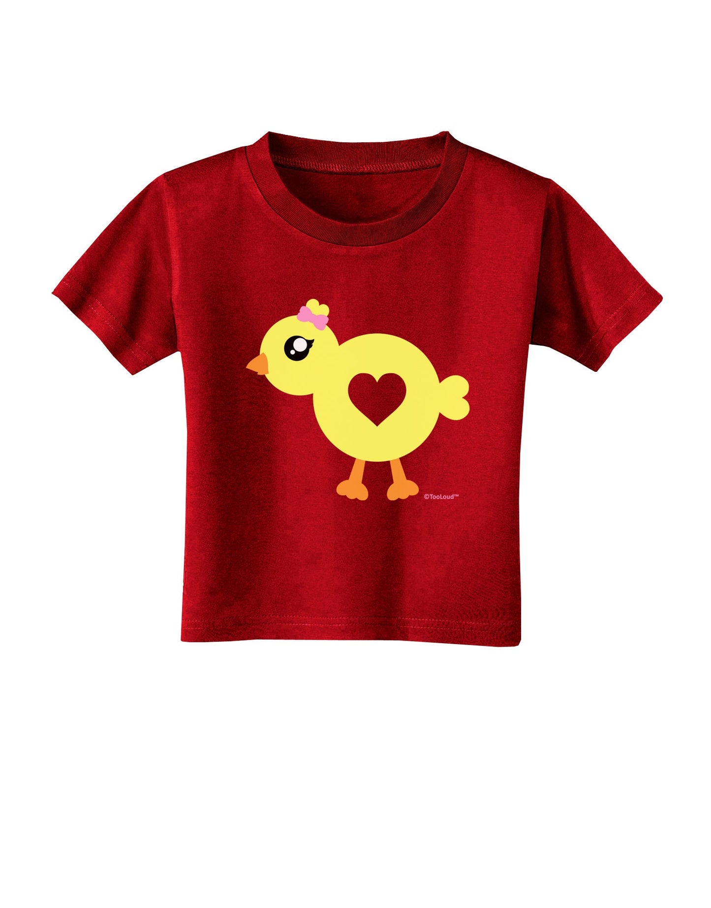 Cute Chick with Bow Toddler T-Shirt Dark by TooLoud-Toddler T-Shirt-TooLoud-Red-2T-Davson Sales