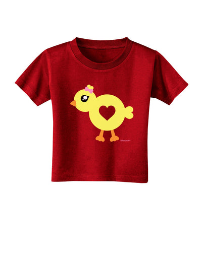 Cute Chick with Bow Toddler T-Shirt Dark by TooLoud-Toddler T-Shirt-TooLoud-Red-2T-Davson Sales