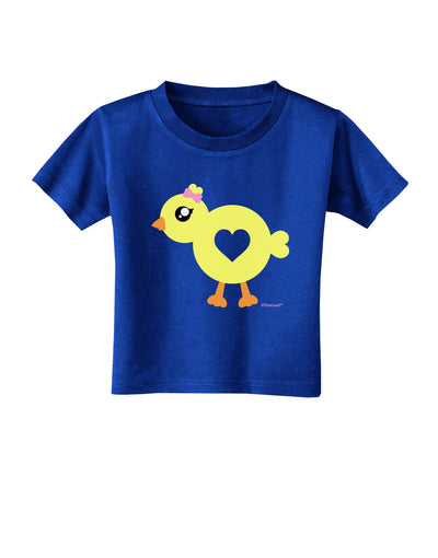 Cute Chick with Bow Toddler T-Shirt Dark by TooLoud-Toddler T-Shirt-TooLoud-Royal-Blue-2T-Davson Sales