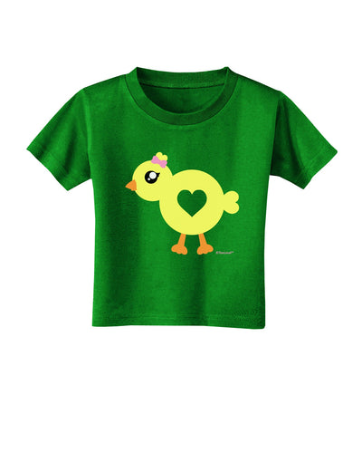 Cute Chick with Bow Toddler T-Shirt Dark by TooLoud-Toddler T-Shirt-TooLoud-Clover-Green-2T-Davson Sales