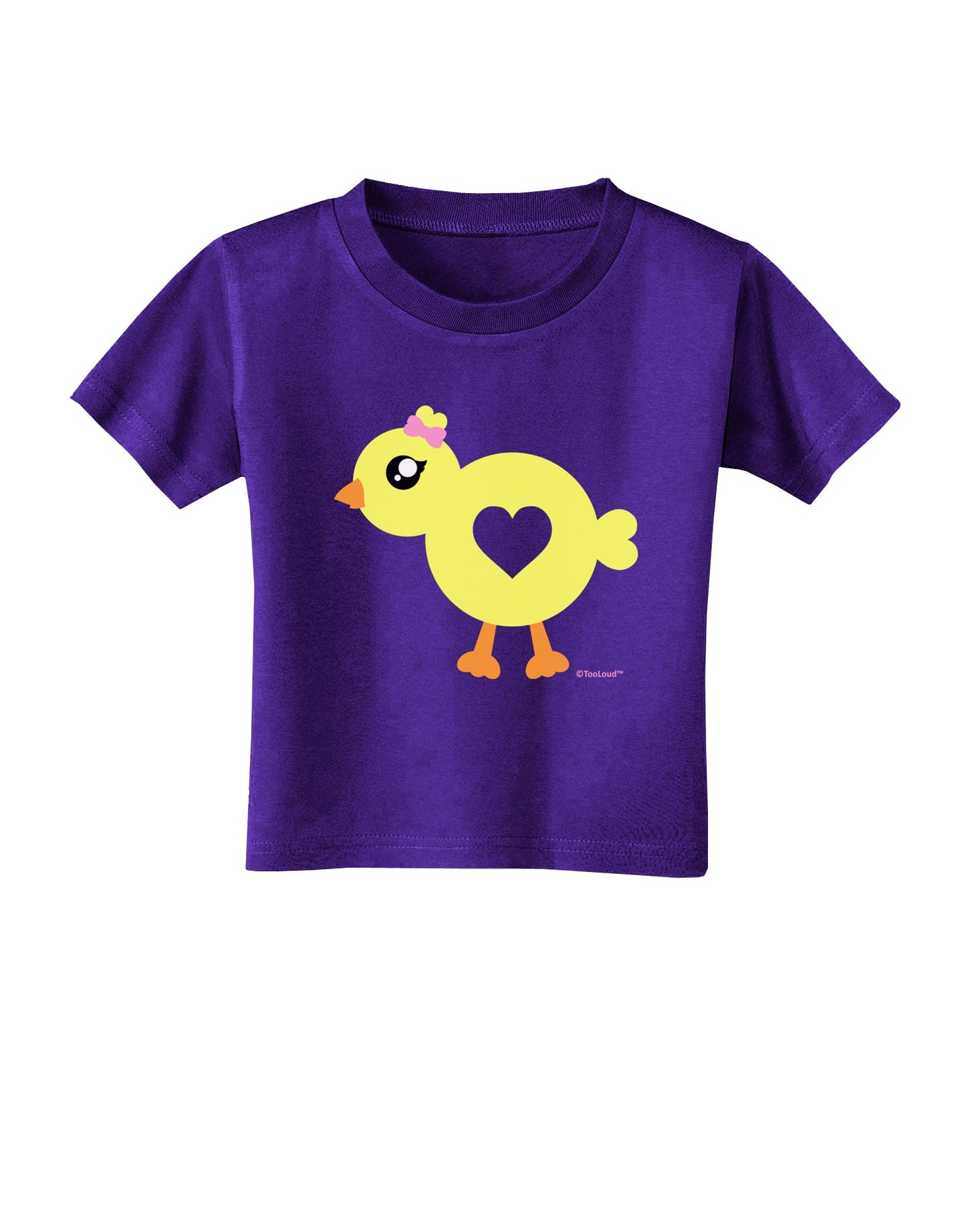 Cute Chick with Bow Toddler T-Shirt Dark by TooLoud-Toddler T-Shirt-TooLoud-Purple-2T-Davson Sales