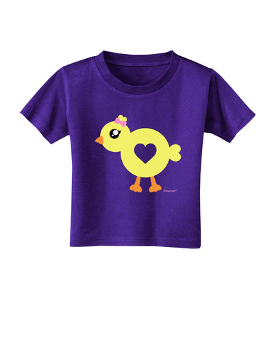 Cute Chick with Bow Toddler T-Shirt Dark by TooLoud-Toddler T-Shirt-TooLoud-Purple-2T-Davson Sales