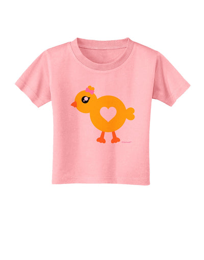 Cute Chick with Bow Toddler T-Shirt by TooLoud-Toddler T-Shirt-TooLoud-Candy-Pink-2T-Davson Sales