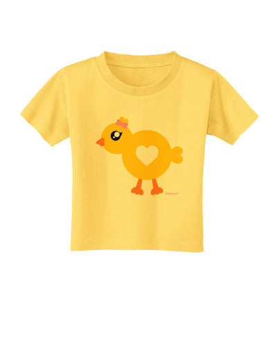 Cute Chick with Bow Toddler T-Shirt by TooLoud-Toddler T-Shirt-TooLoud-Yellow-2T-Davson Sales