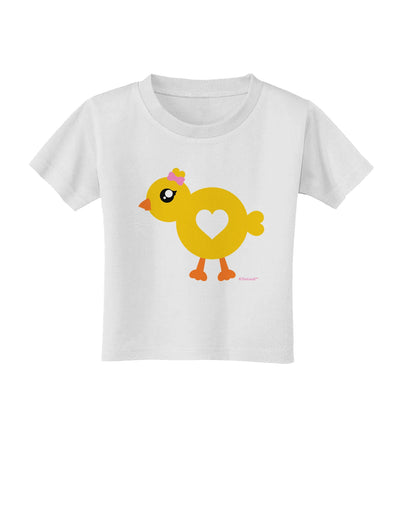 Cute Chick with Bow Toddler T-Shirt by TooLoud-Toddler T-Shirt-TooLoud-White-2T-Davson Sales