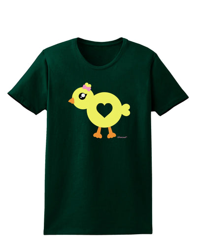 Cute Chick with Bow Womens Dark T-Shirt by TooLoud-Womens T-Shirt-TooLoud-Forest-Green-Small-Davson Sales