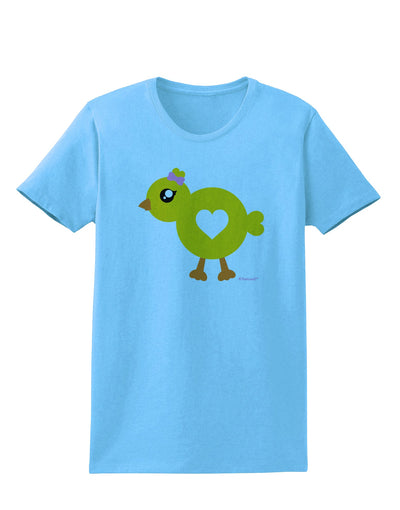 Cute Chick with Bow Womens T-Shirt by TooLoud-Womens T-Shirt-TooLoud-Aquatic-Blue-X-Small-Davson Sales