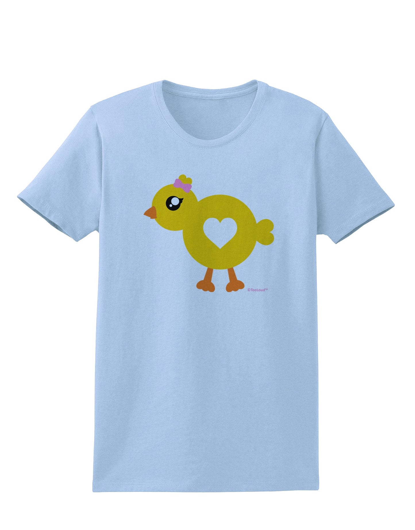 Cute Chick with Bow Womens T-Shirt by TooLoud-Womens T-Shirt-TooLoud-Light-Blue-X-Small-Davson Sales