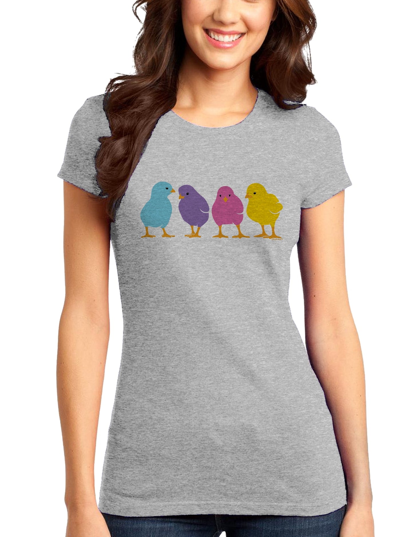 Cute Chicks Womens Juniors T-Shirt-Womens Juniors T-Shirt-TooLoud-Heather-Gray-Small-Davson Sales