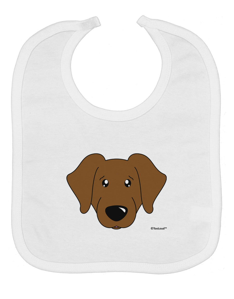 Cute Chocolate Labrador Retriever Dog Baby Bib by TooLoud