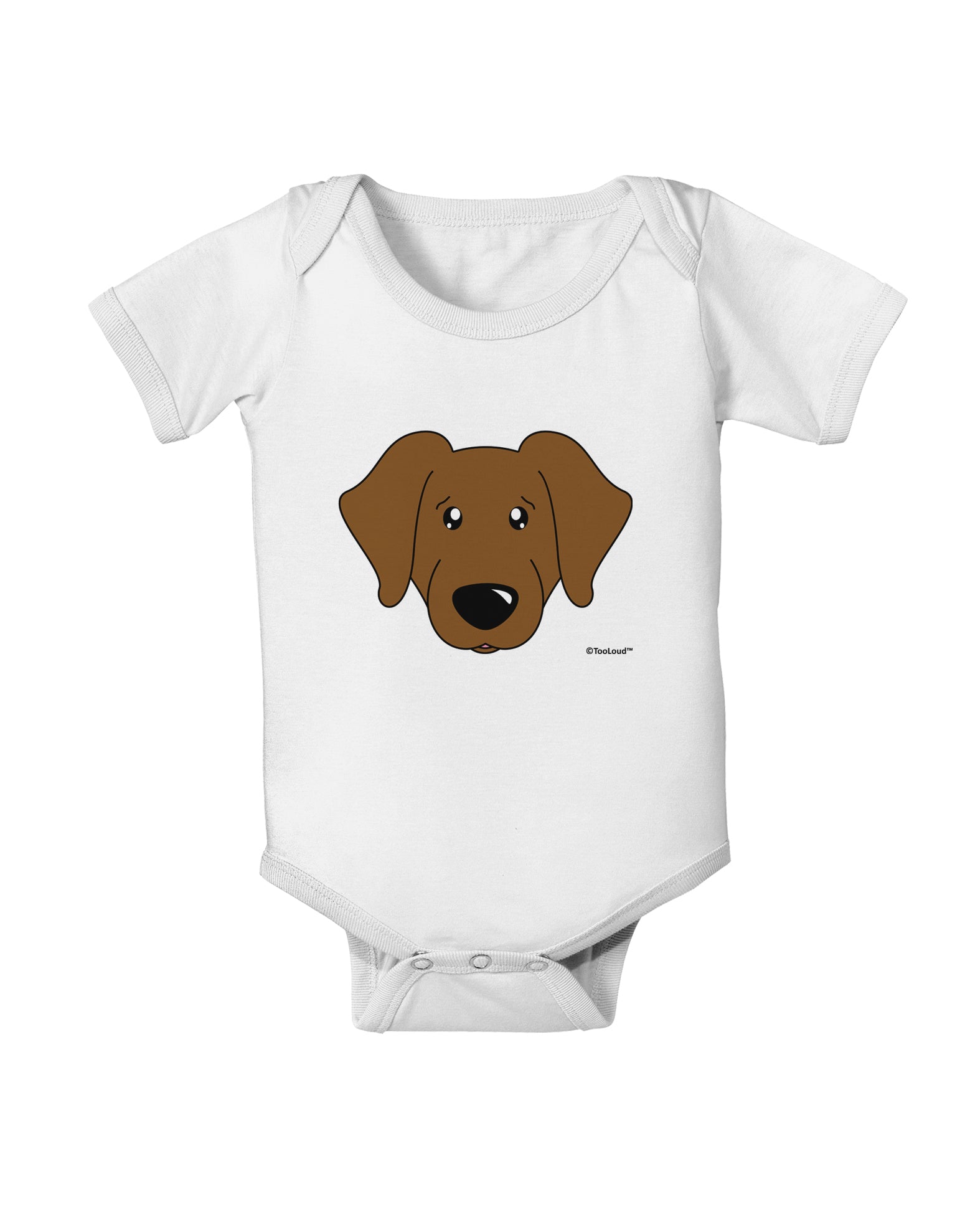 Cute Chocolate Labrador Retriever Dog Baby Romper Bodysuit by TooLoud-Baby Romper-TooLoud-White-06-Months-Davson Sales