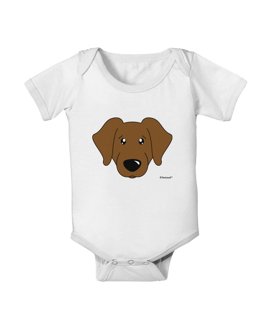 Cute Chocolate Labrador Retriever Dog Baby Romper Bodysuit by TooLoud-Baby Romper-TooLoud-White-06-Months-Davson Sales