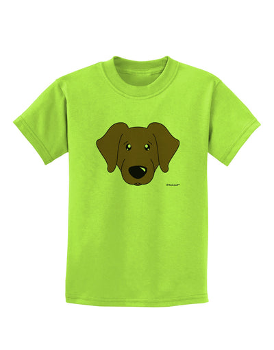 Cute Chocolate Labrador Retriever Dog Childrens T-Shirt by TooLoud-Childrens T-Shirt-TooLoud-Lime-Green-X-Small-Davson Sales