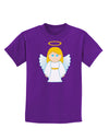 Cute Christmas Angel Girl Childrens Dark T-Shirt-Childrens T-Shirt-TooLoud-Purple-X-Small-Davson Sales