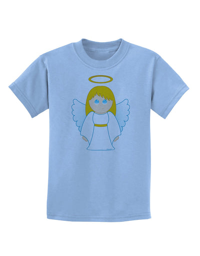 Cute Christmas Angel Girl Childrens T-Shirt-Childrens T-Shirt-TooLoud-Light-Blue-X-Small-Davson Sales