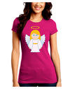 Cute Christmas Angel Girl Juniors Crew Dark T-Shirt-T-Shirts Juniors Tops-TooLoud-Hot-Pink-Juniors Fitted Small-Davson Sales