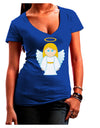 Cute Christmas Angel Girl Juniors V-Neck Dark T-Shirt-Womens V-Neck T-Shirts-TooLoud-Royal-Blue-Juniors Fitted Small-Davson Sales