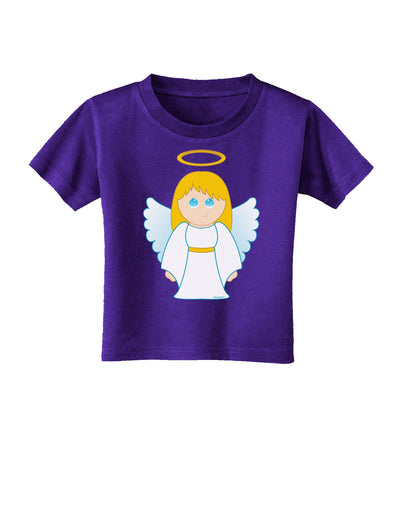 Cute Christmas Angel Girl Toddler T-Shirt Dark-Toddler T-Shirt-TooLoud-Purple-2T-Davson Sales